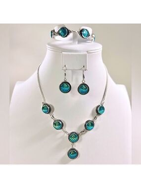 🌈🐠 Rainbow Titanium Fish 925 Necklace Bracelet & Earrings ONLY